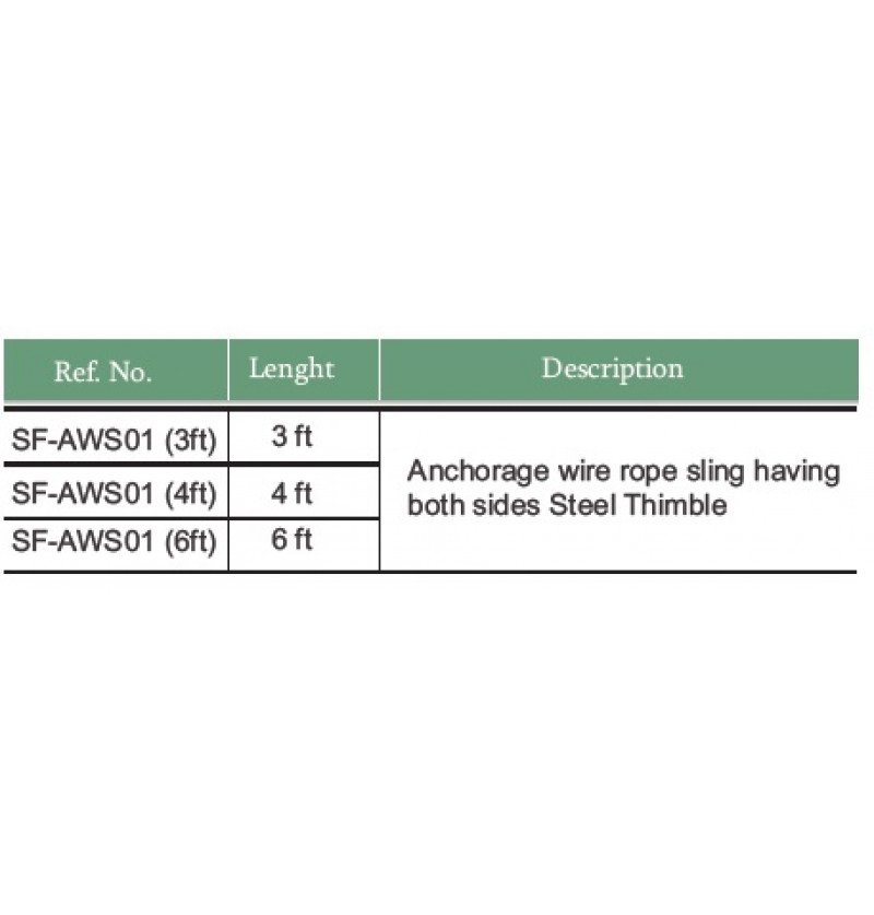 ANCHORAGE WIRE ROPE SLING <br/> SF-AWS01 - Image 3