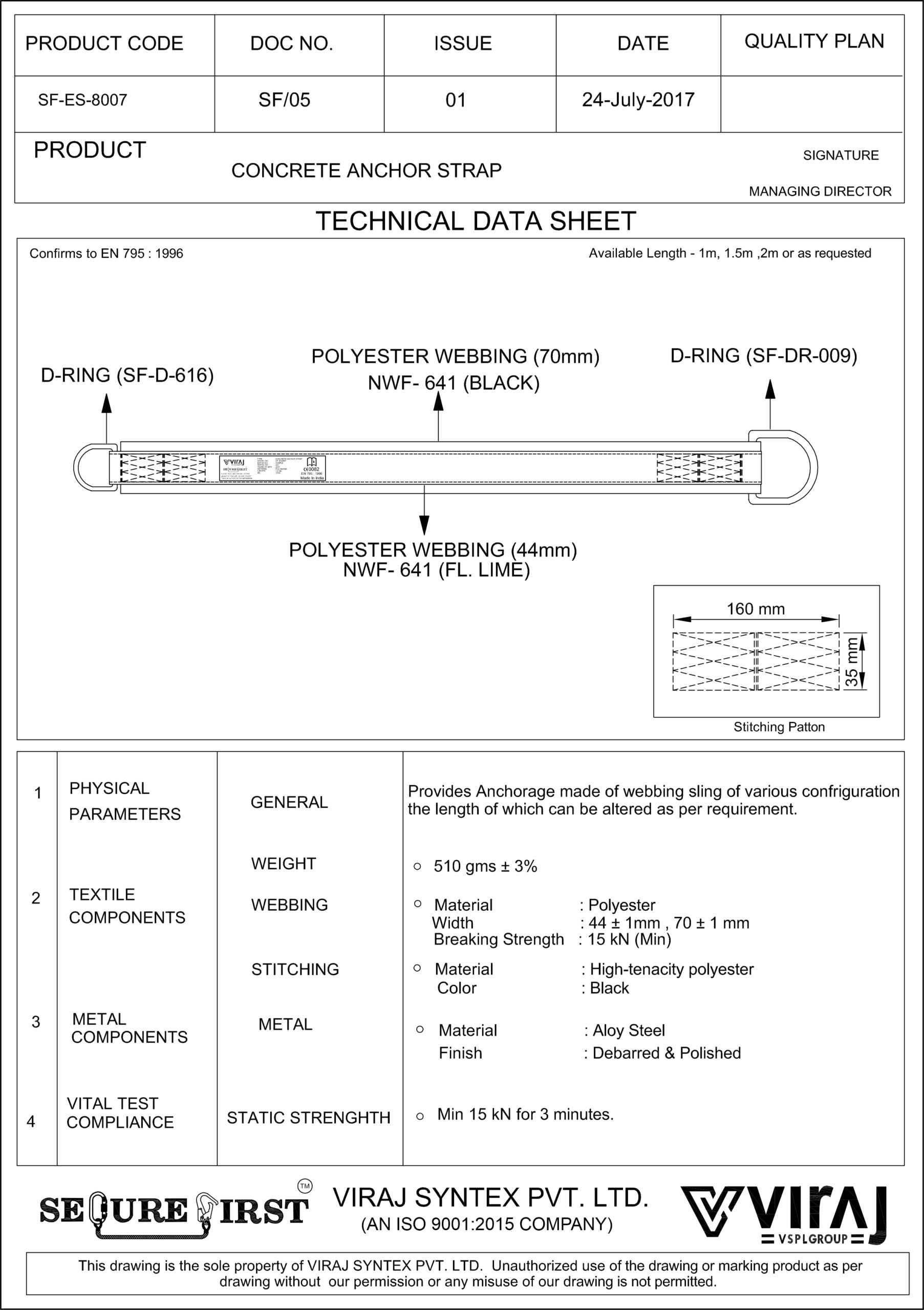 CONCRETE ANCHOR STRAP <br/> SF-ES-8007 - Image 3