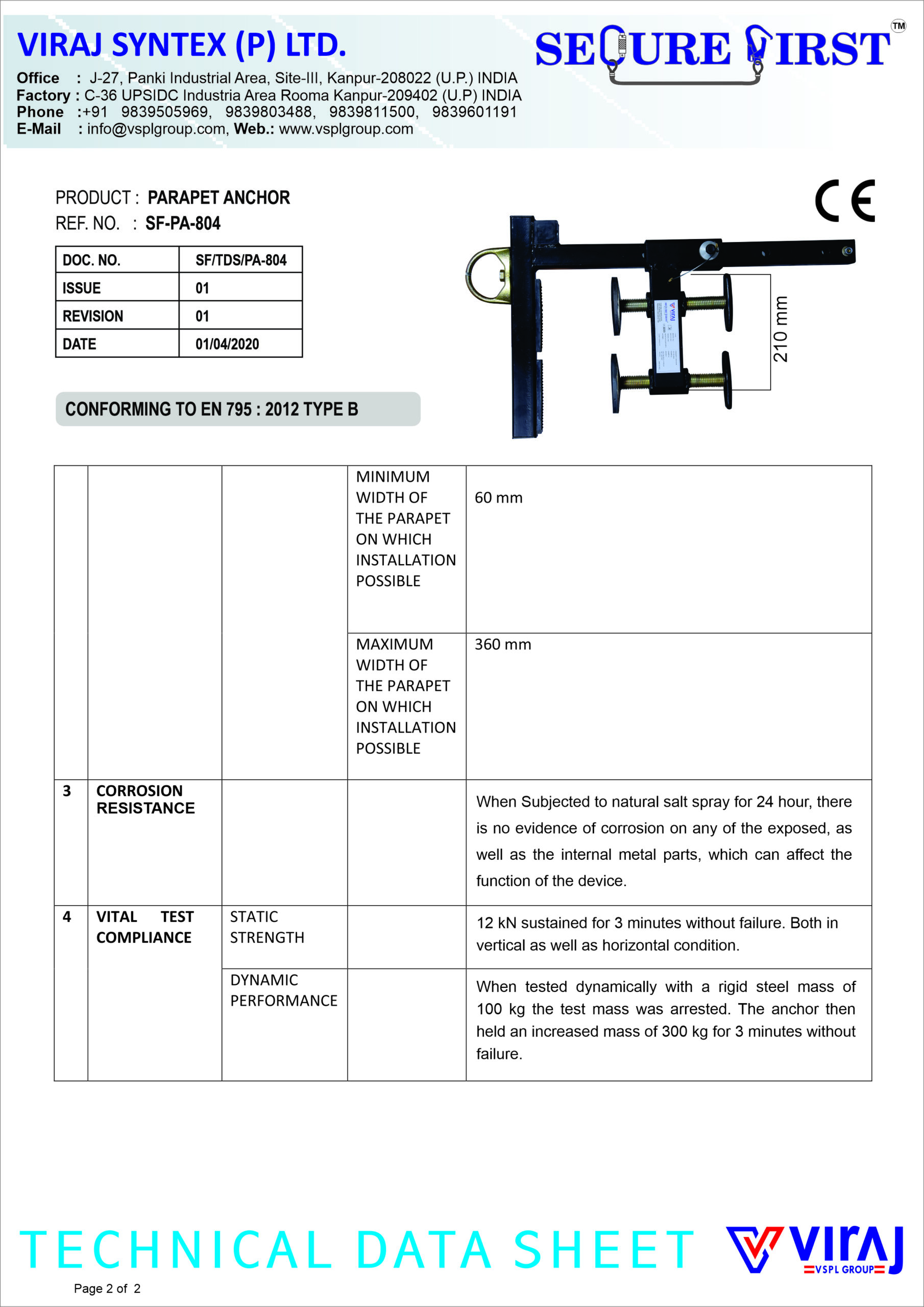 PARAPET ANCHOR <br/> SF-PA-804 - Image 4